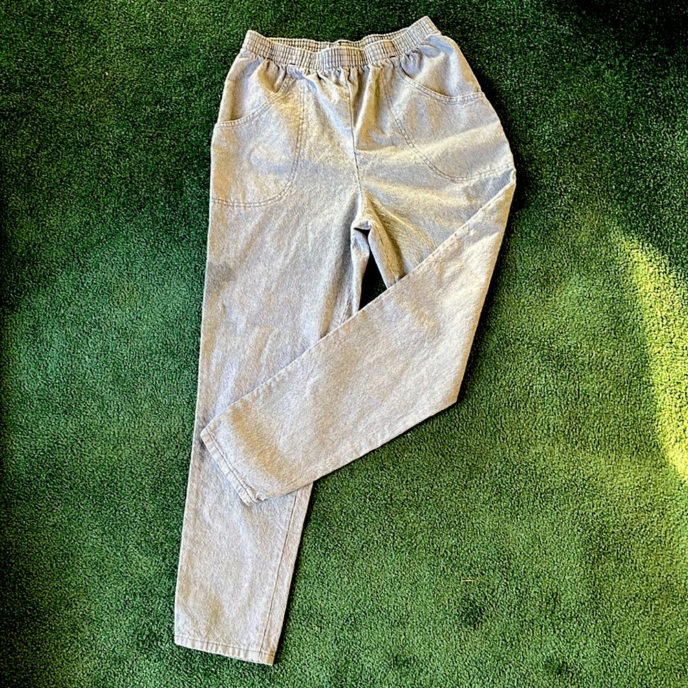 Vintage Specialty Collection Blue Striped Cotton Pants Size 14
